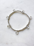 Silver Clear Quartz Drop Bracelet