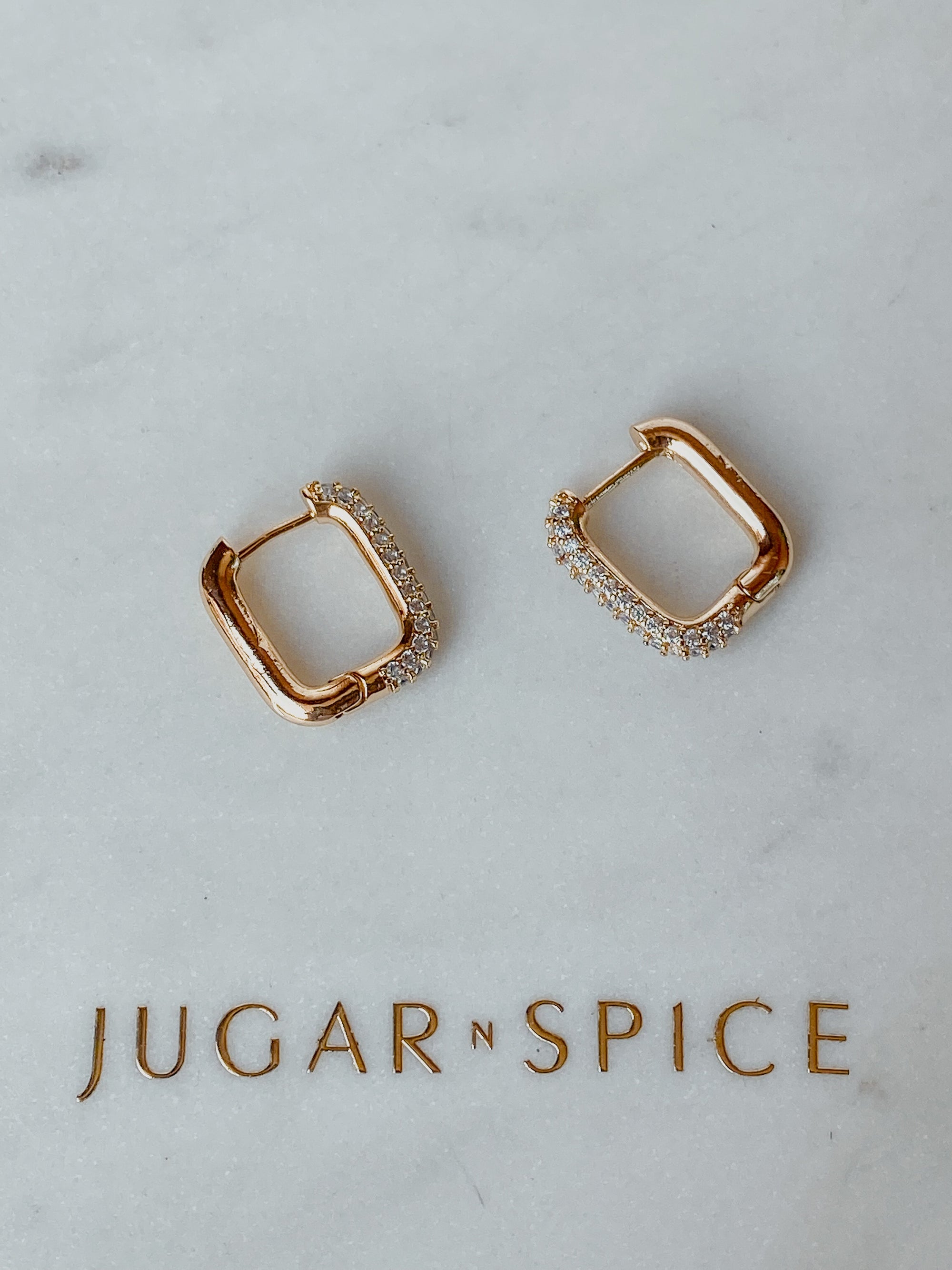 Crystal Rectangle Hoops