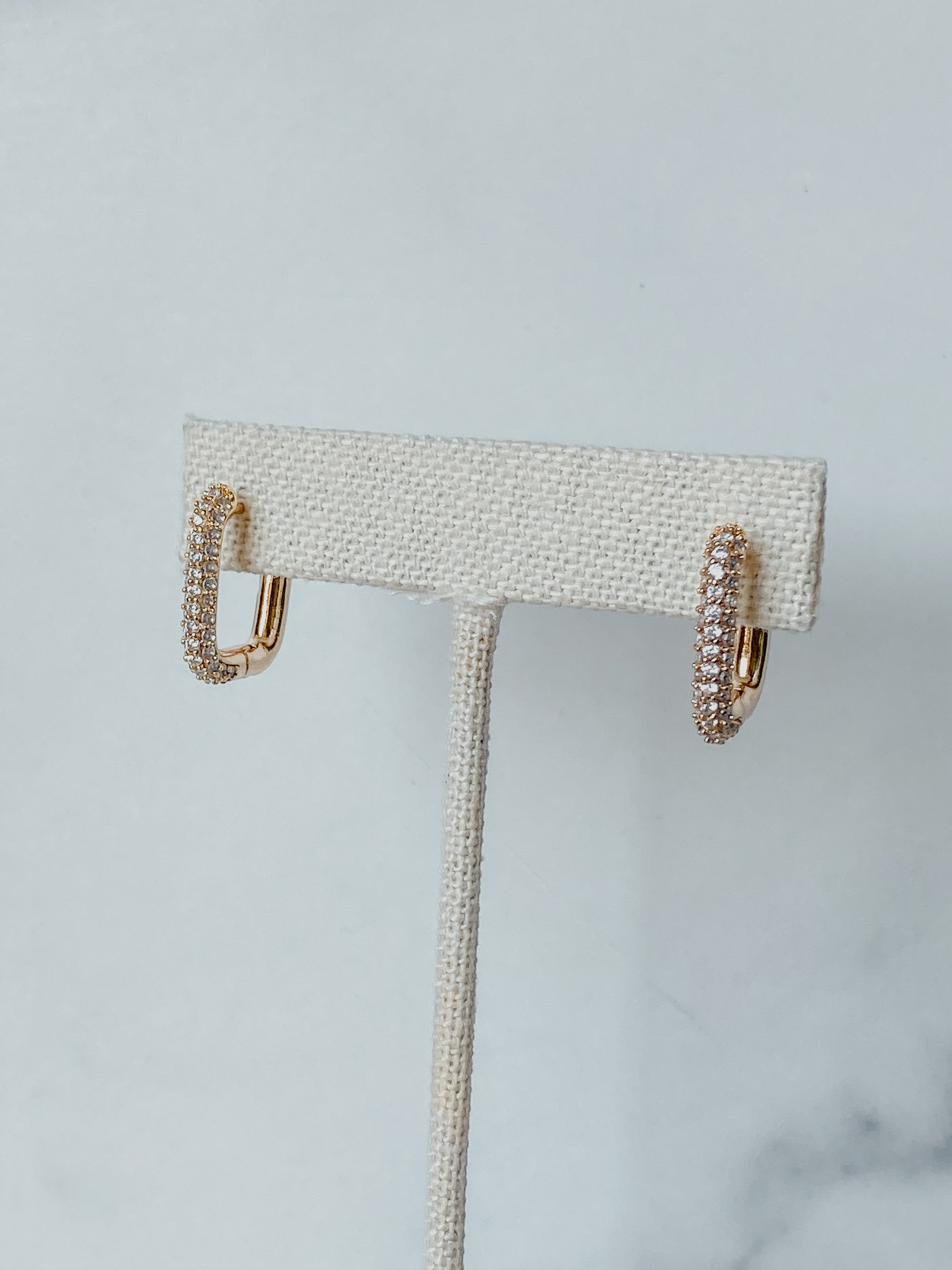 Crystal Rectangle Hoops