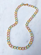 Rainbow Enamel Curb Necklace