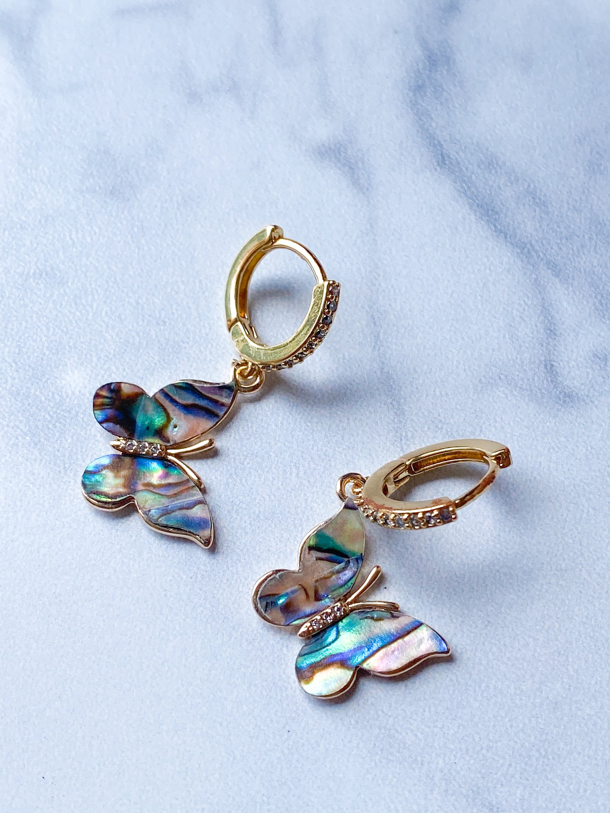 Abalone Butterfly Earrings