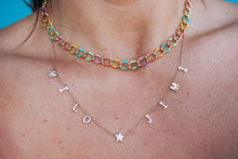 Rainbow Enamel Curb Necklace