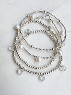 Silver Clear Quartz Drop Bracelet