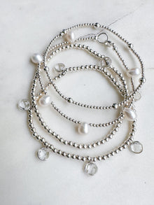Silver Clear Quartz Drop Bracelet