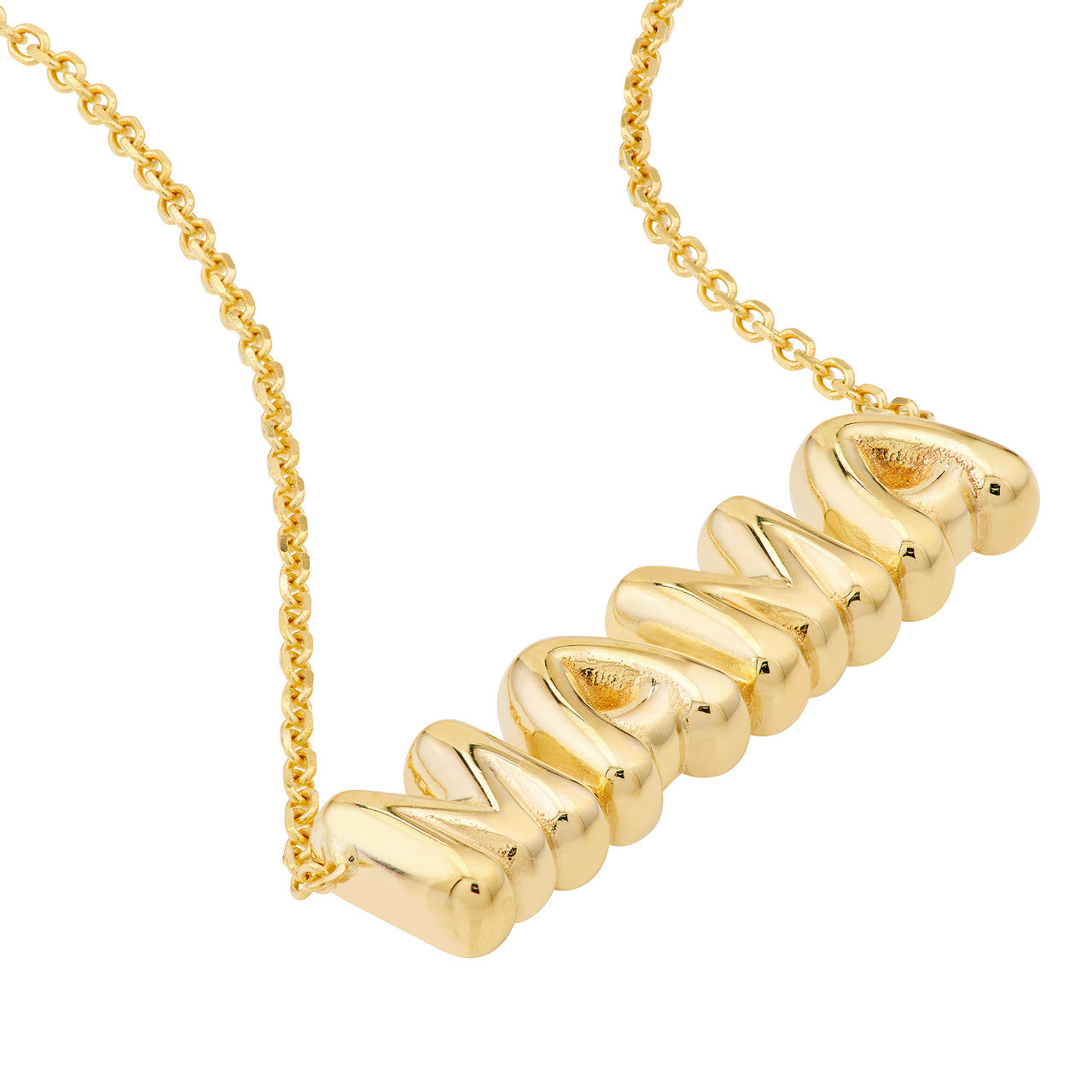 Puffy Gold MAMA Necklace