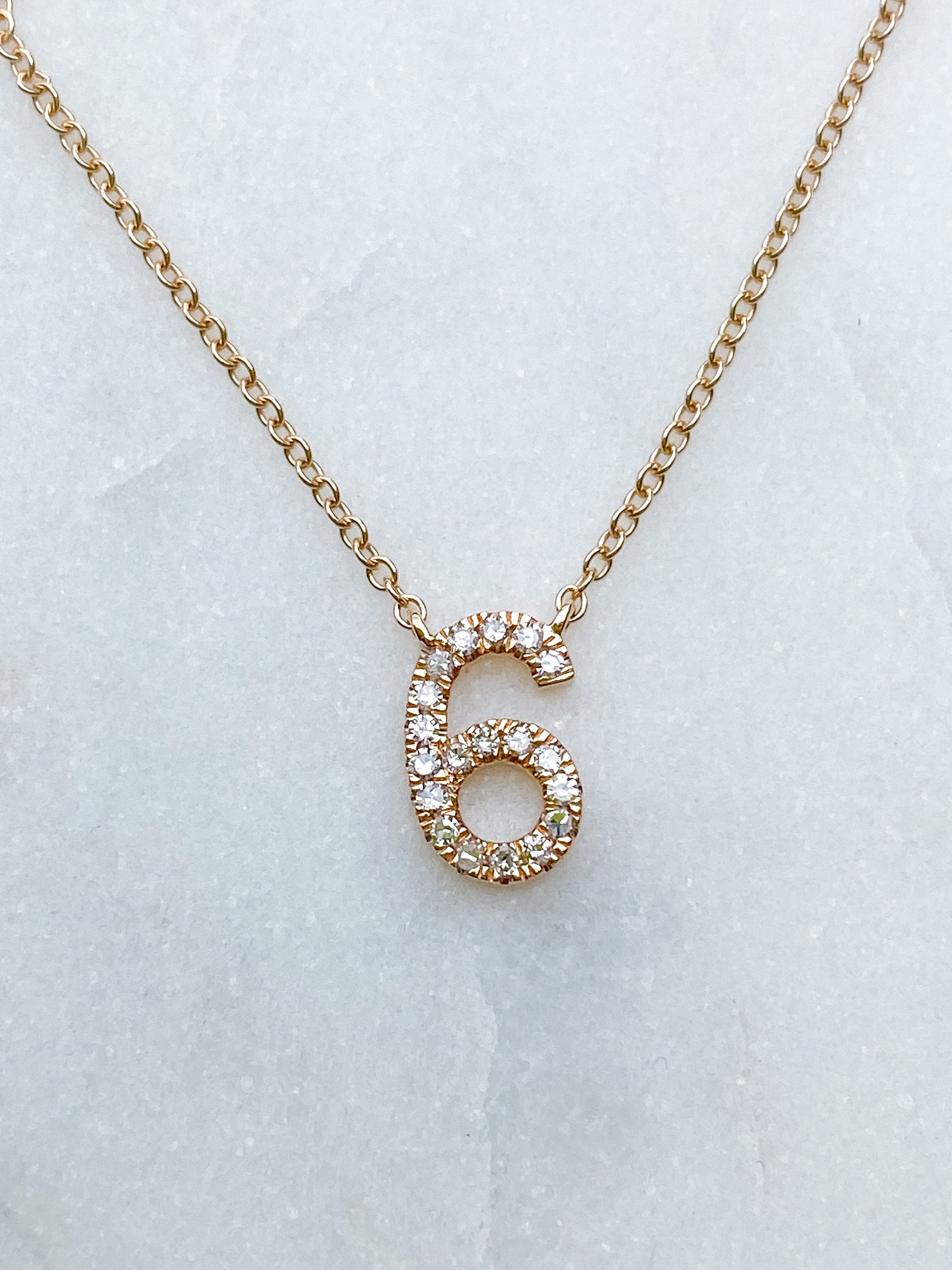 Custom Diamond Number Necklace
