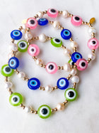 Pearl Glass Eye Bracelet