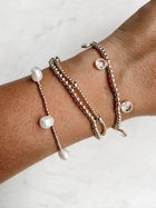 Silver Clear Quartz Drop Bracelet