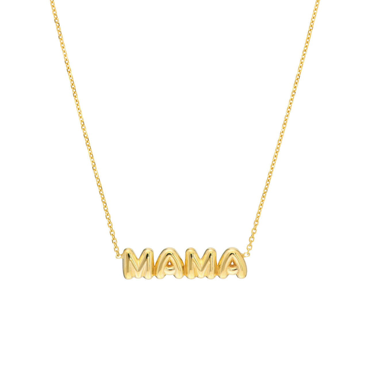 Puffy Gold MAMA Necklace