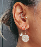 Mini White Heart Earrings