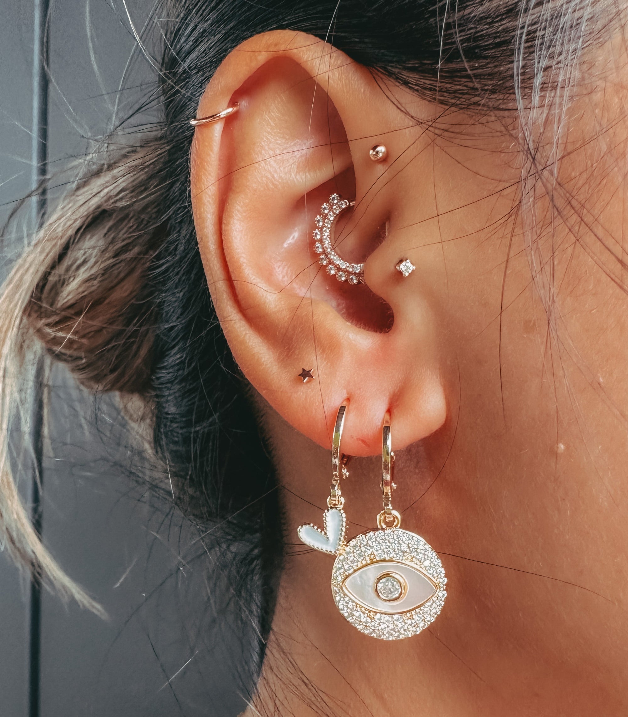 Mini White Heart Earrings