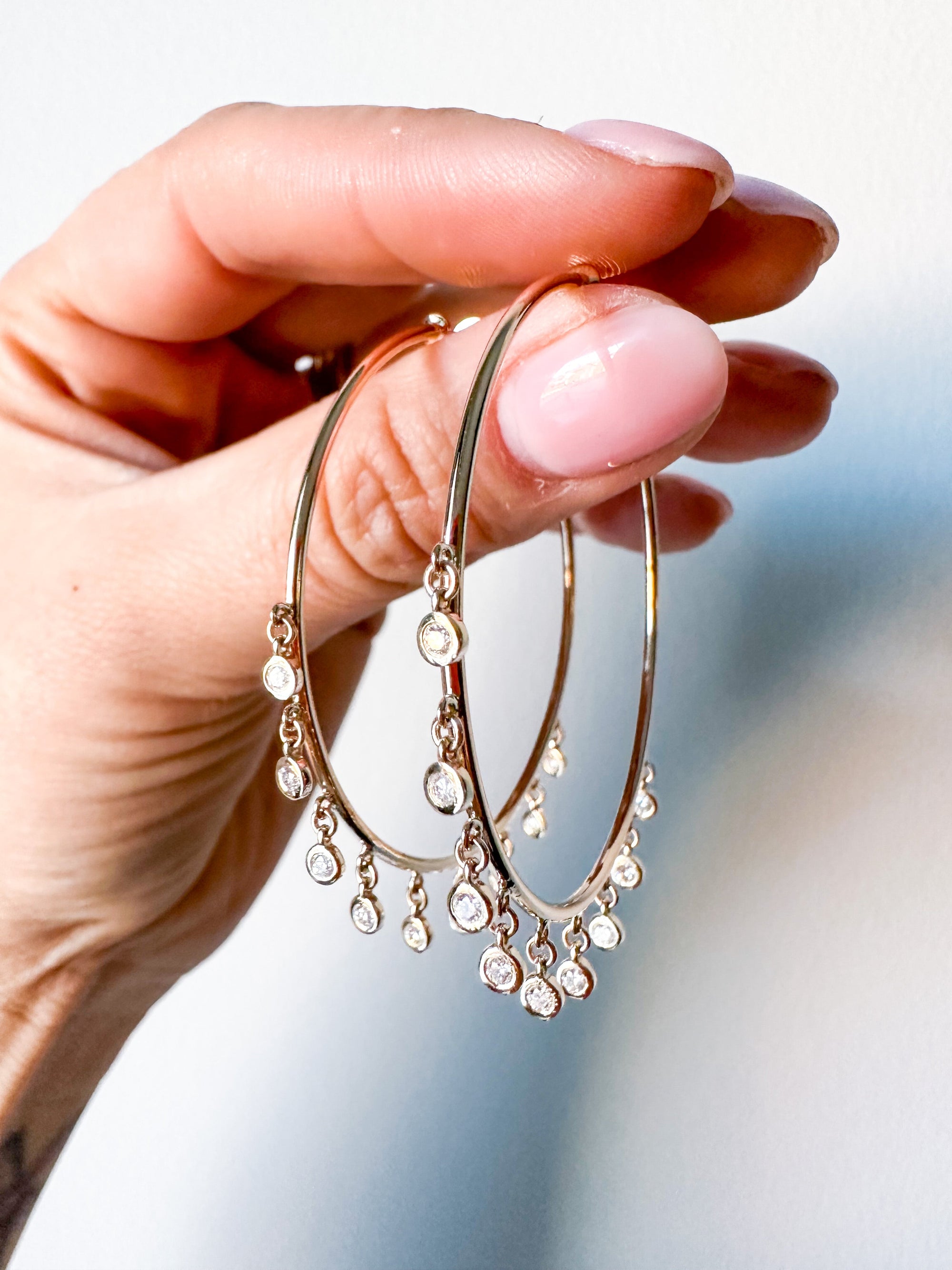 Diamond Shaker Hoop Earrings