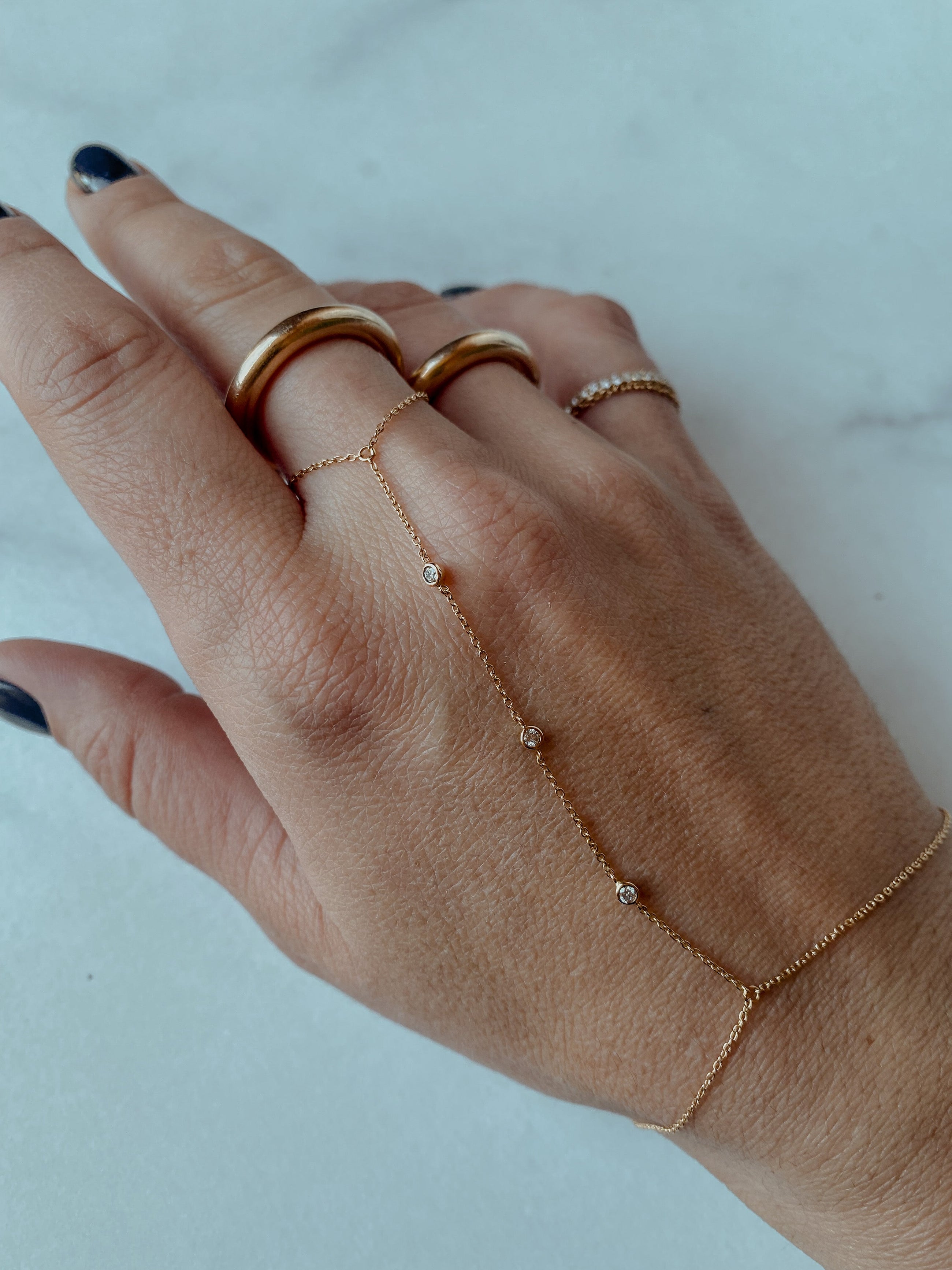 Trio Diamond Finger Bracelet