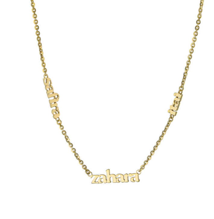 Three Name Necklace