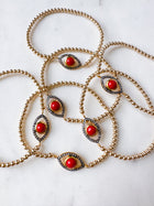 Coral Diamond Eye Bracelet