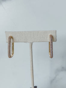 Crystal Rectangle Hoops