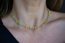 Rainbow Enamel Curb Necklace