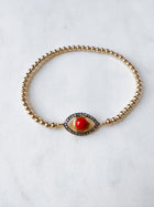 Coral Diamond Eye Bracelet