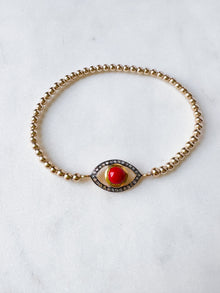Coral Diamond Eye Bracelet