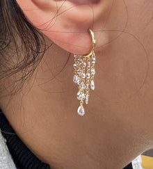 Rose Cut Diamond Chandelier Earrings