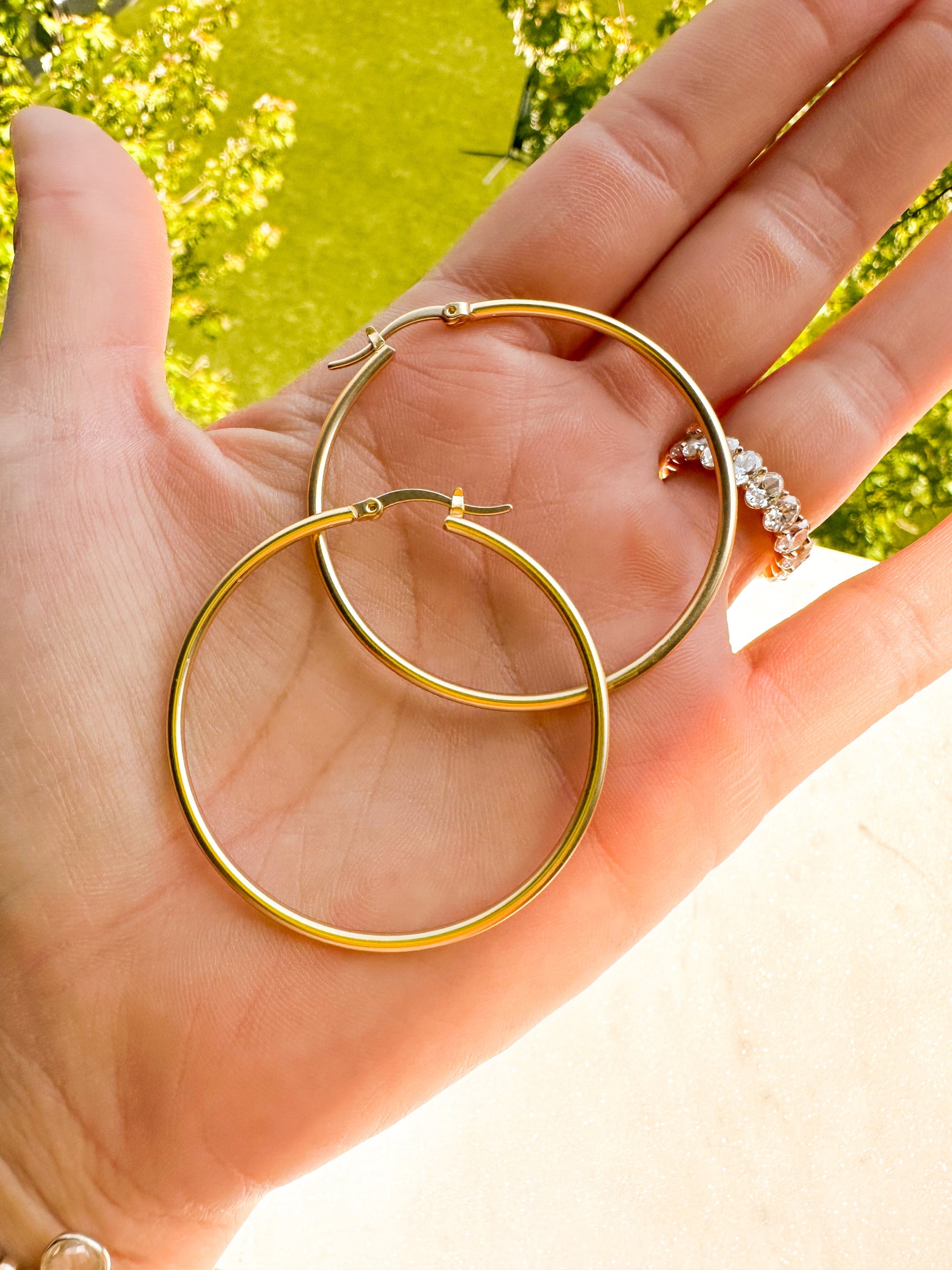 Matte Gold Hoops