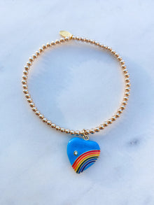 Vintage Rainbow Heart Bracelet