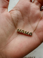 Puffy Gold MAMA Necklace