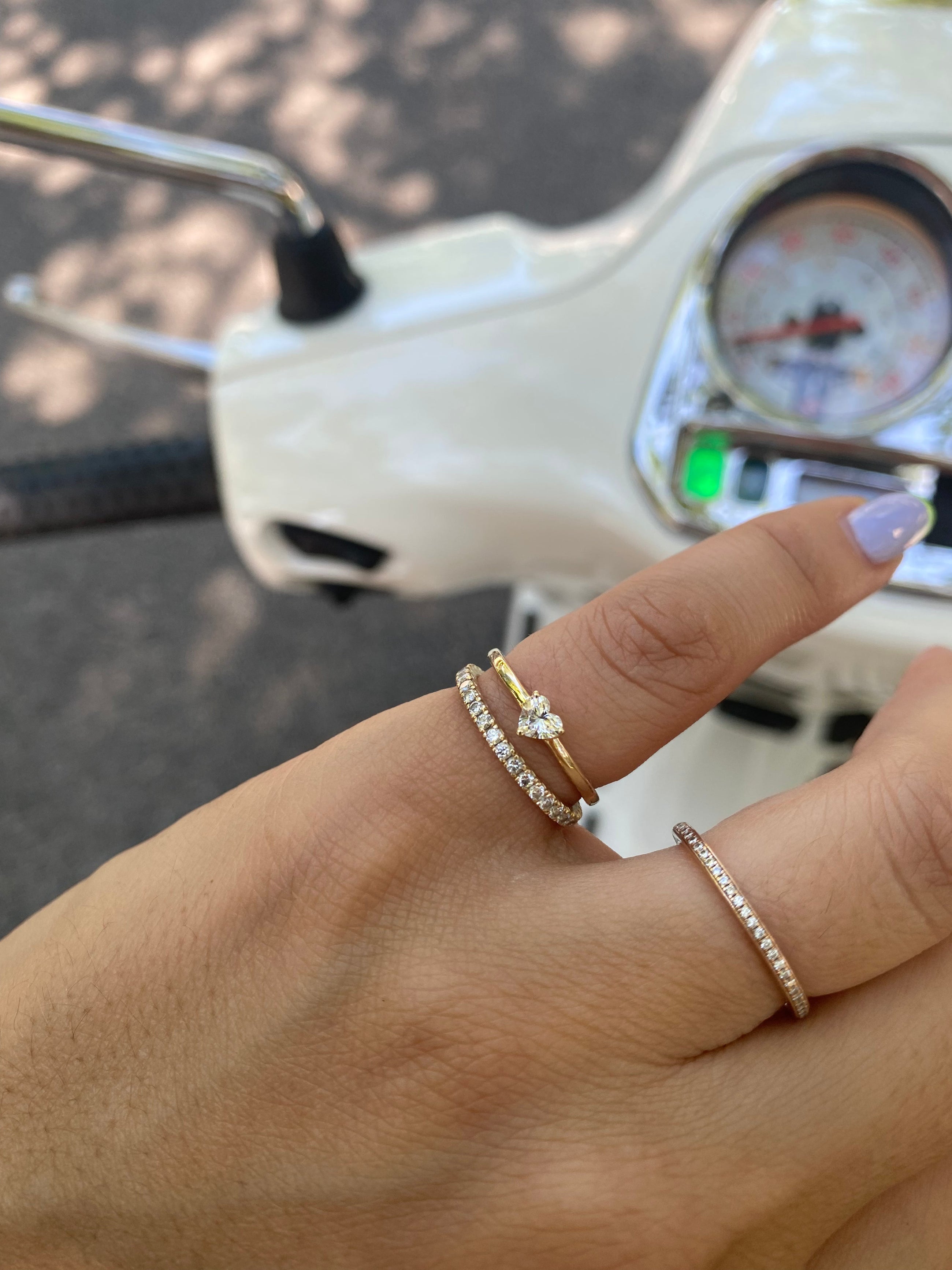 Heart Whisper Thin Solitaire Ring