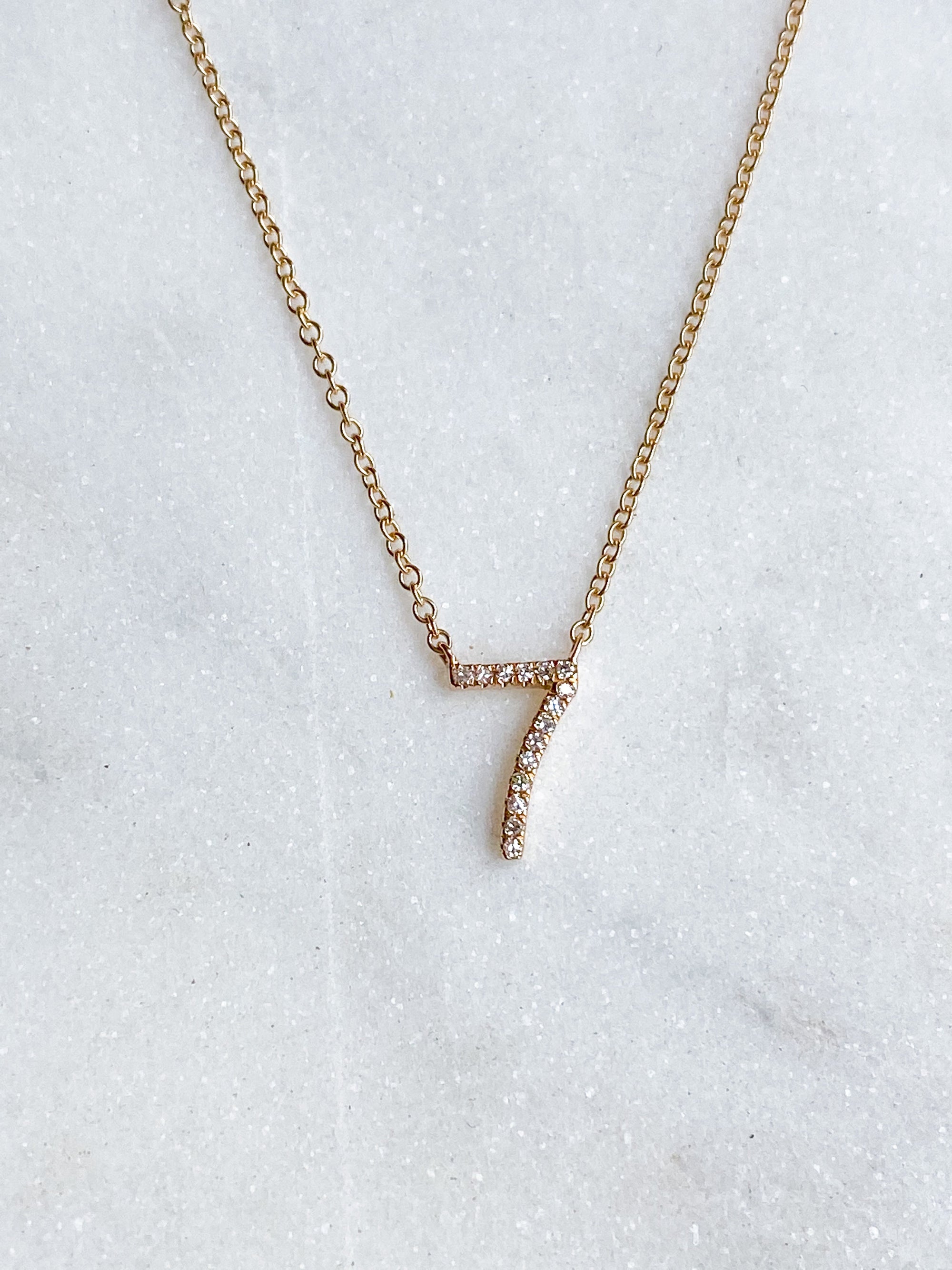 Custom Diamond Number Necklace
