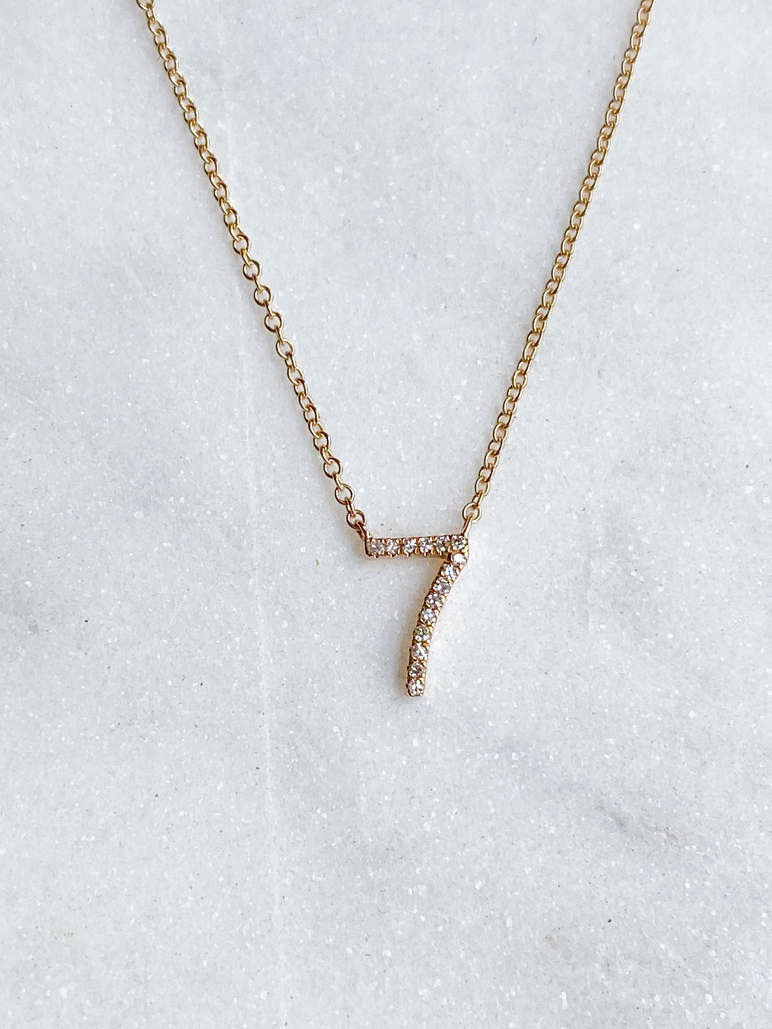 Custom Diamond Number Necklace