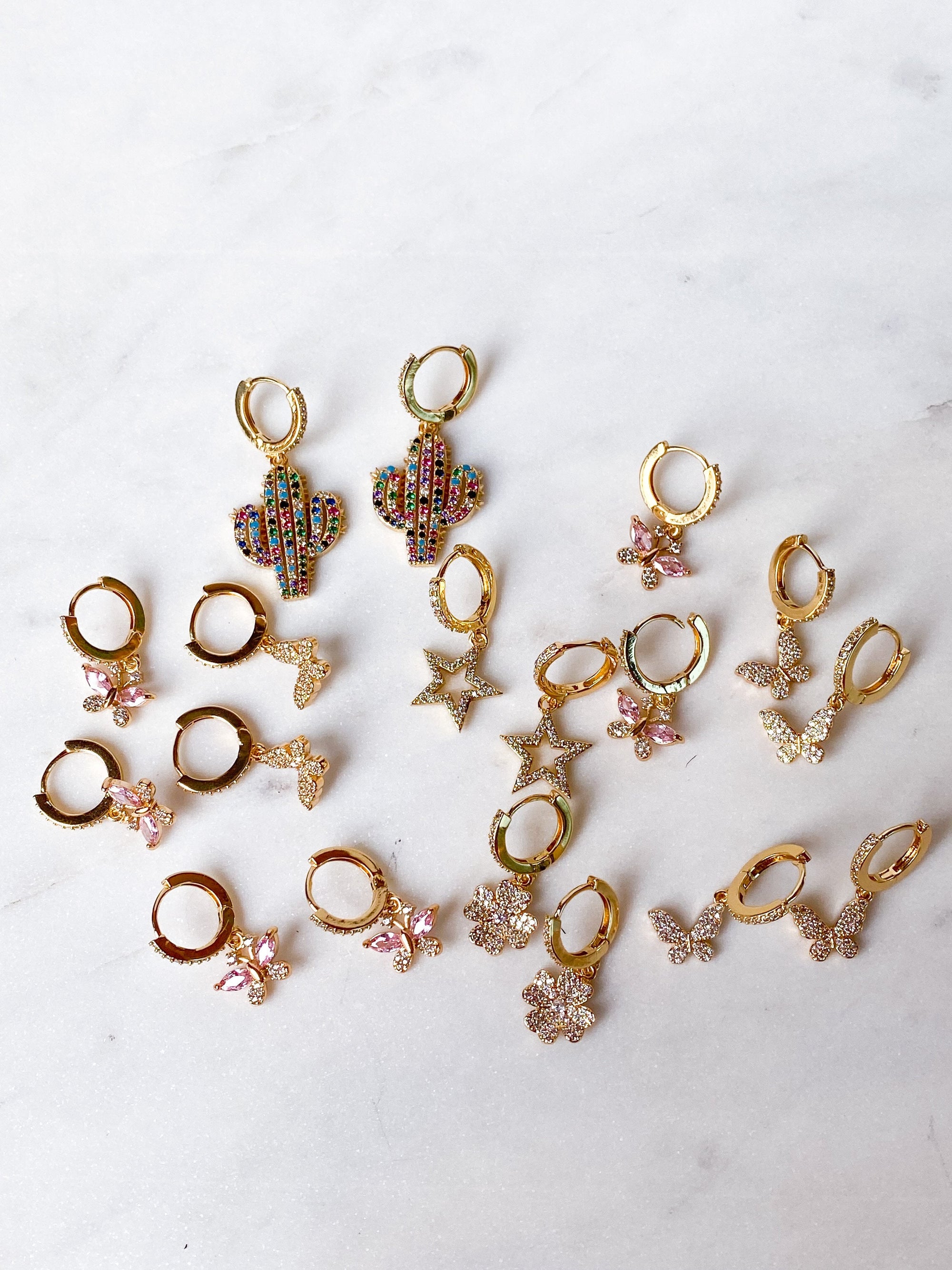 Clear Butterfly Earrings