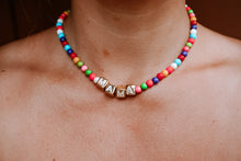 Custom Gold Block Necklace ~ Rainbow