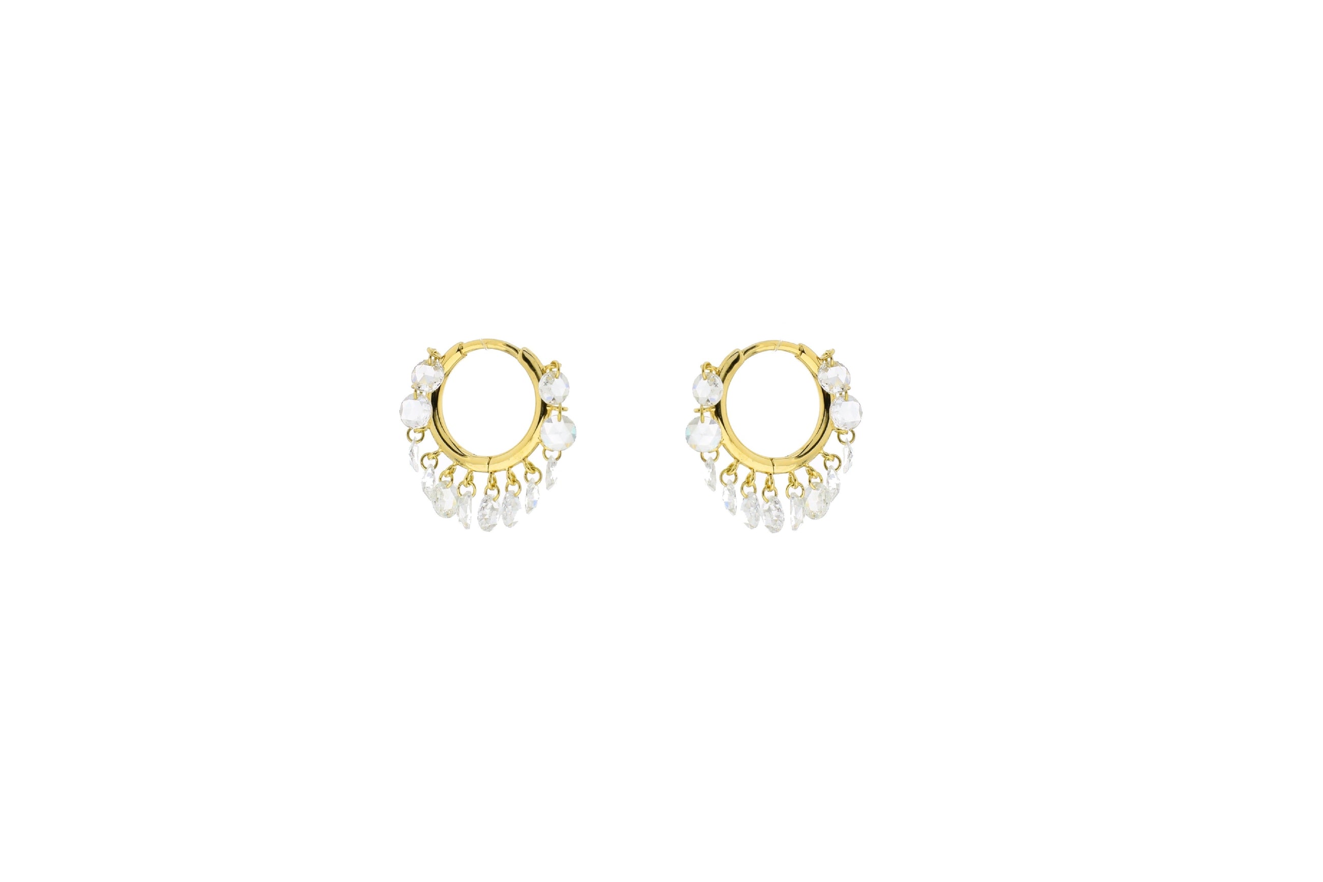Rose Cut Round Shaker Earrings