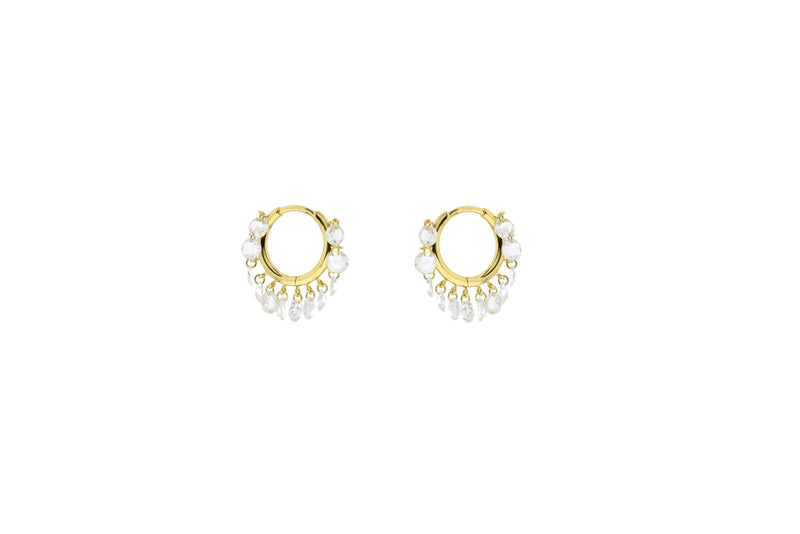 Rose Cut Round Shaker Earrings