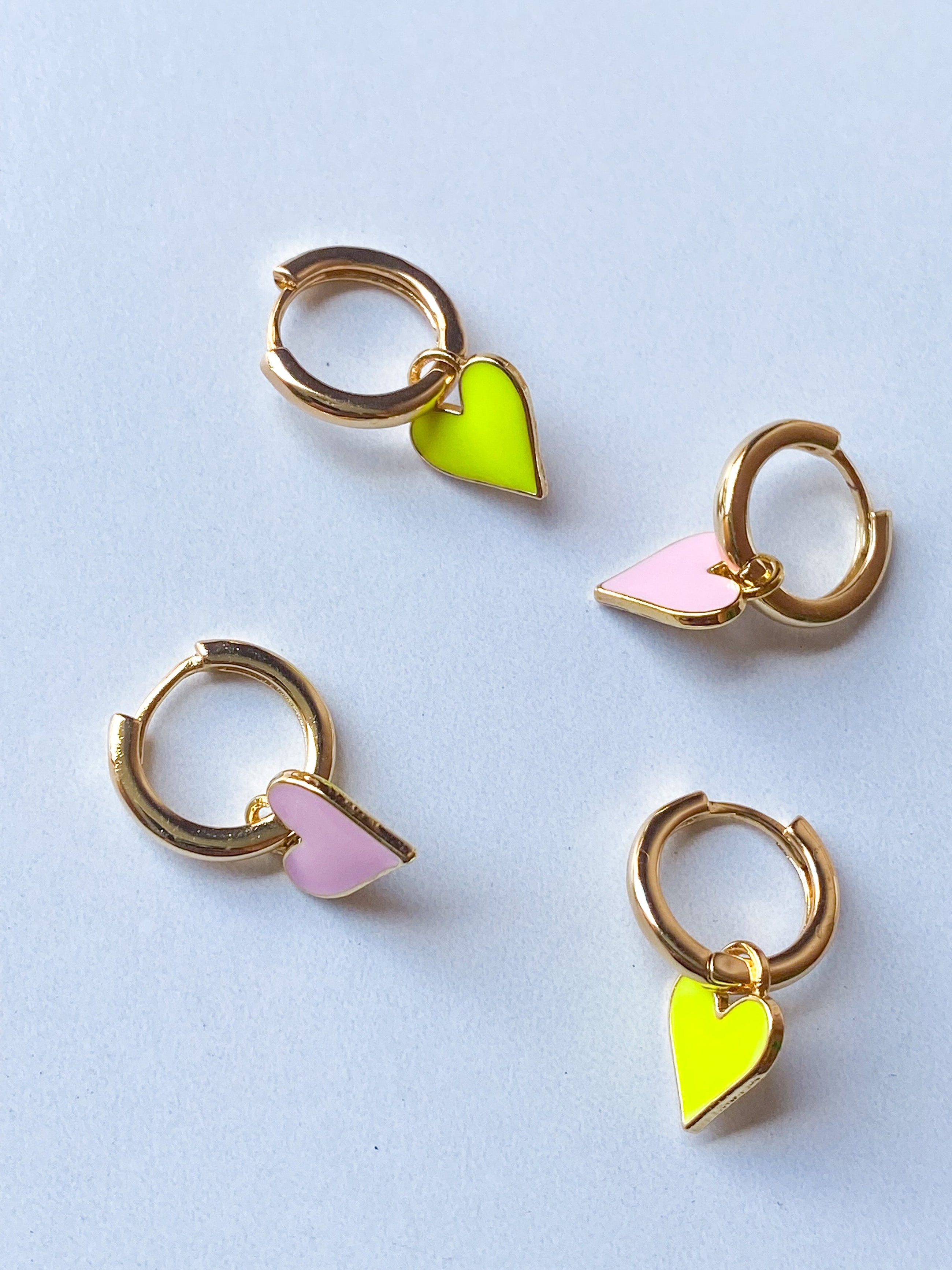 Enamel Heart Earrings