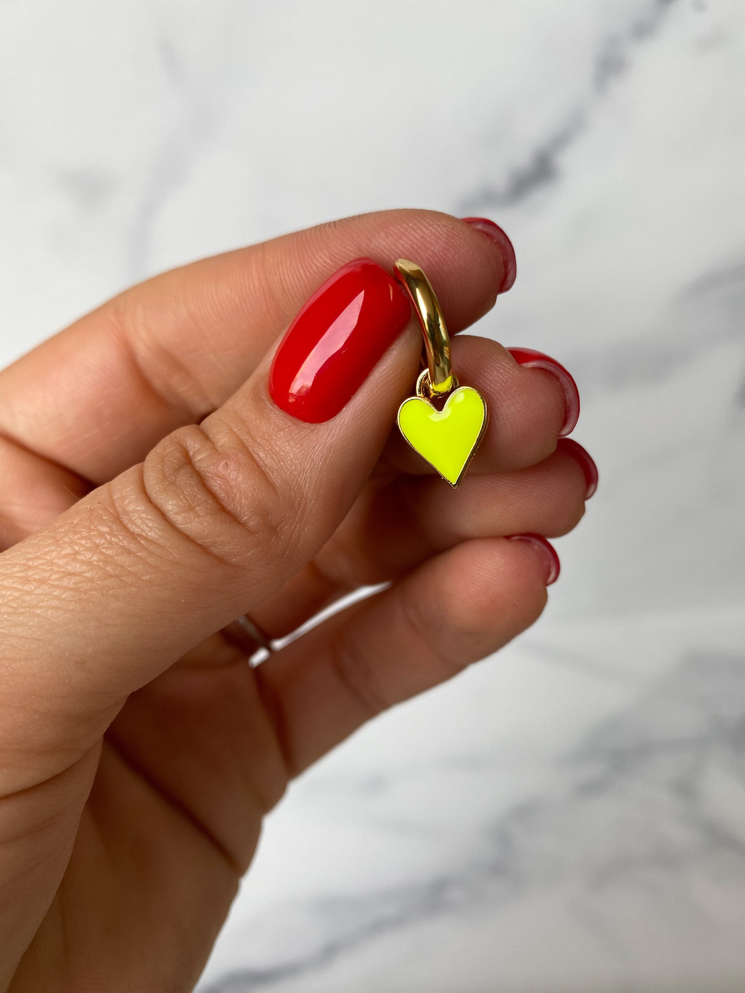 Enamel Heart Earrings