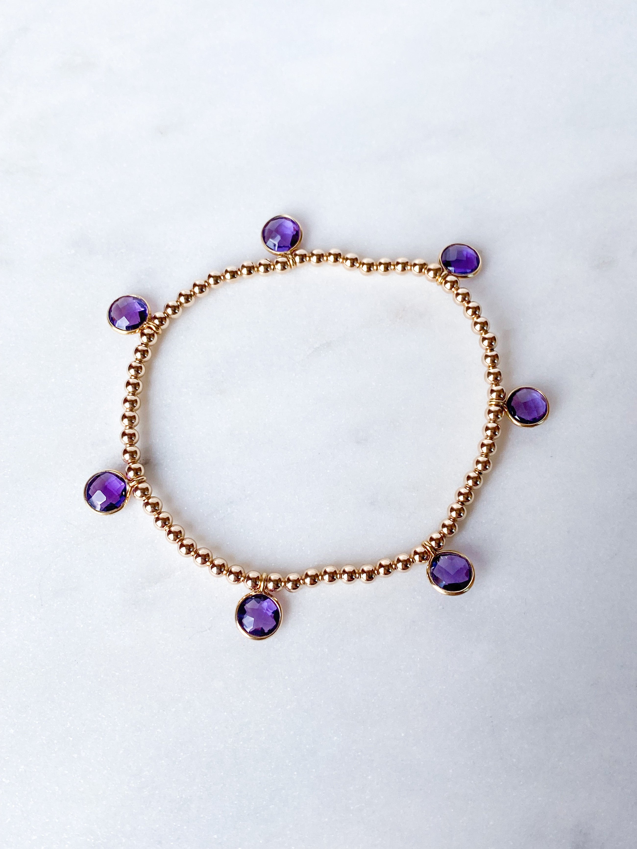 Amethyst Drop Bracelet