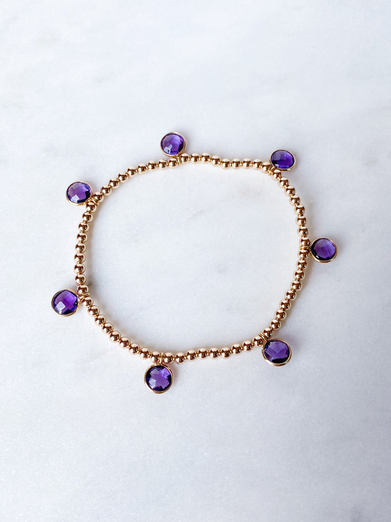 Amethyst Drop Bracelet