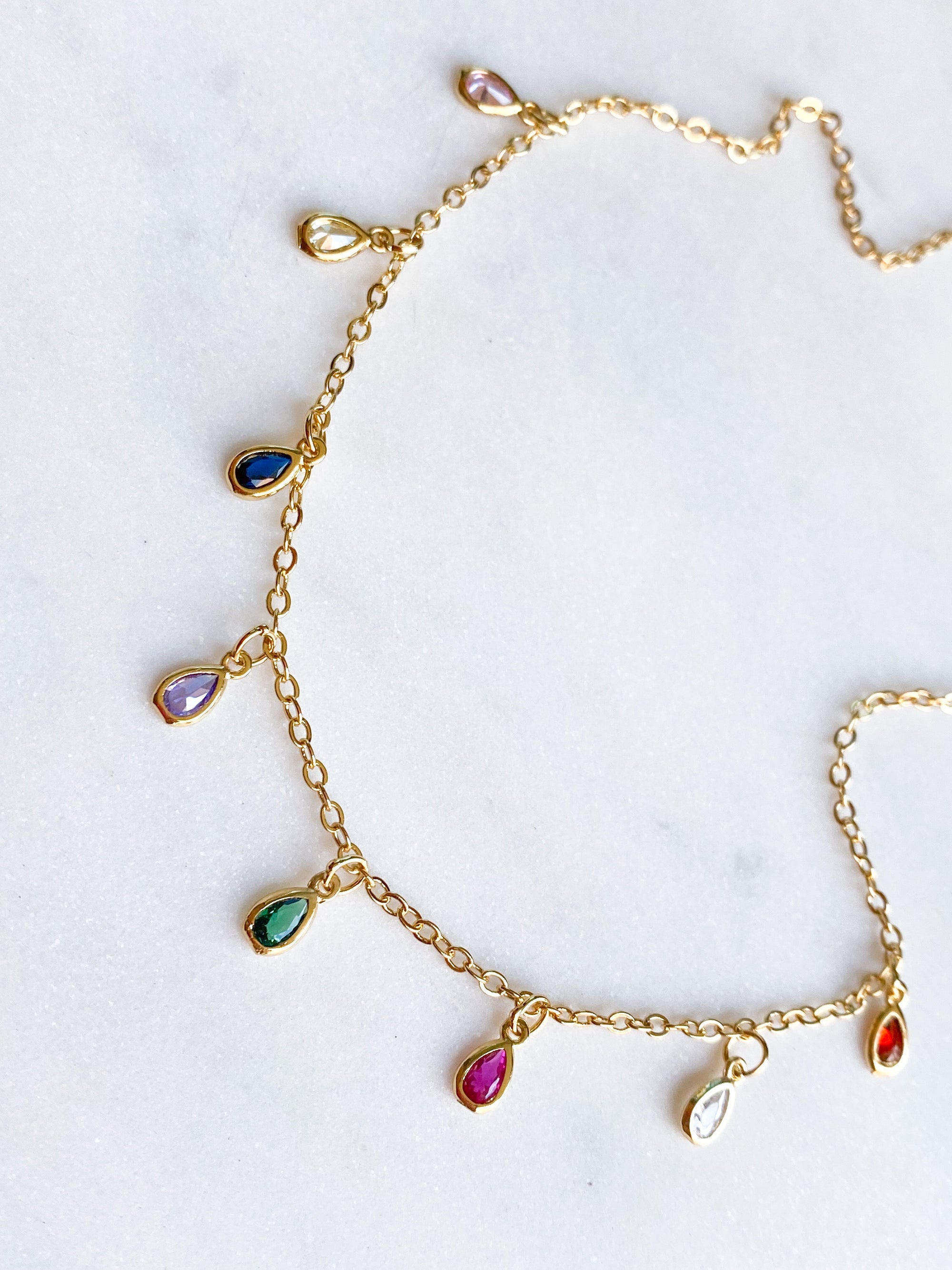 Crystal Rainbow Drop Necklace