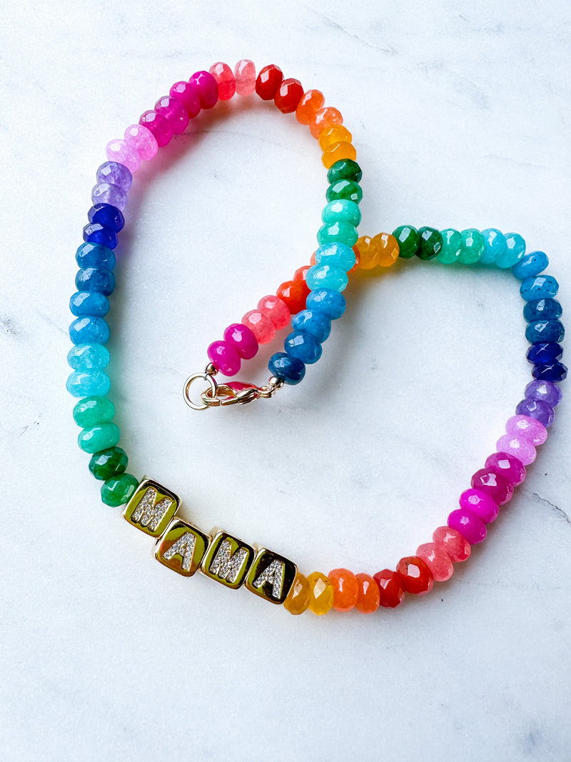 Rainbow Jade MAMA Necklace