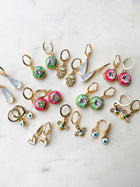 Mini White Heart Earrings