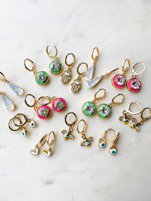 Mini White Heart Earrings