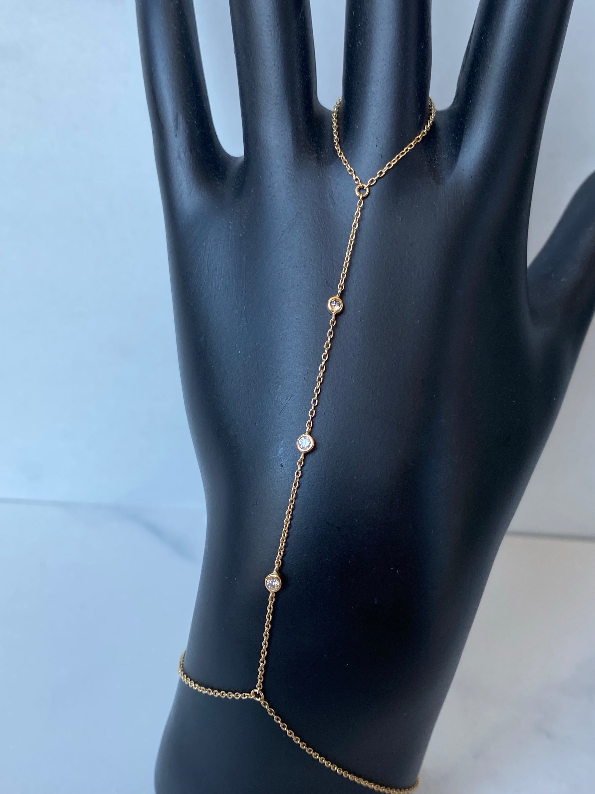 Trio Diamond Finger Bracelet