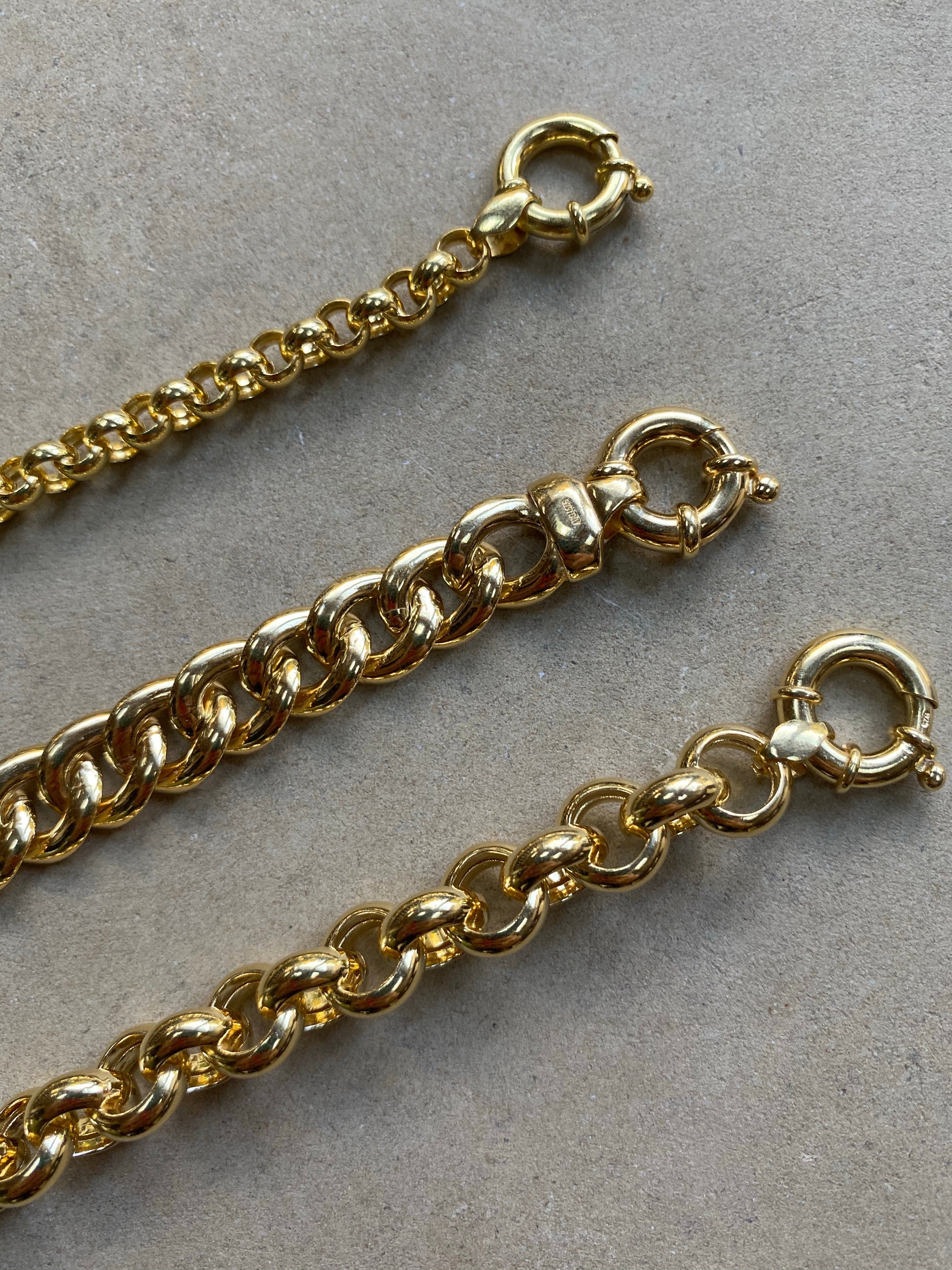 Gold Chain Bracelet ~ Curb