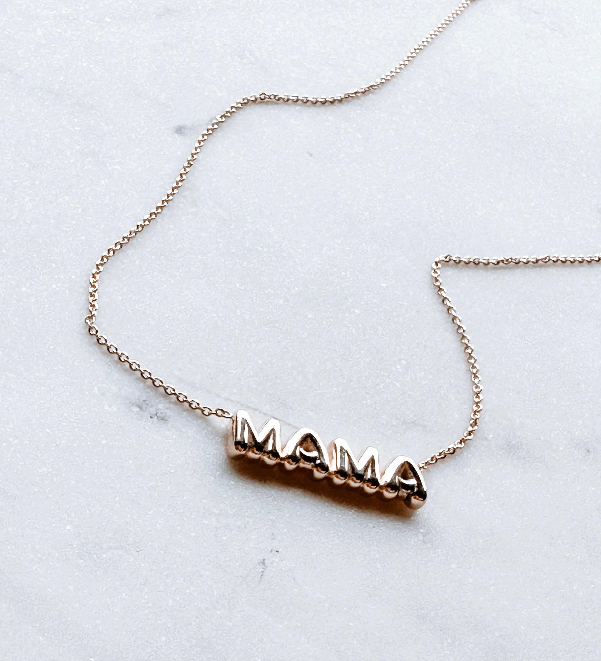 Puffy Gold MAMA Necklace