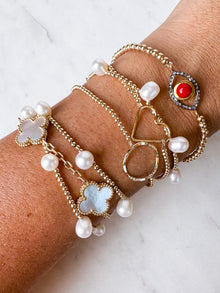 Coral Diamond Eye Bracelet