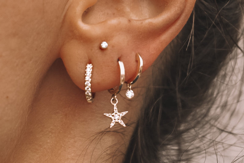 Floating Diamond Huggies ~ Brilliant Cut