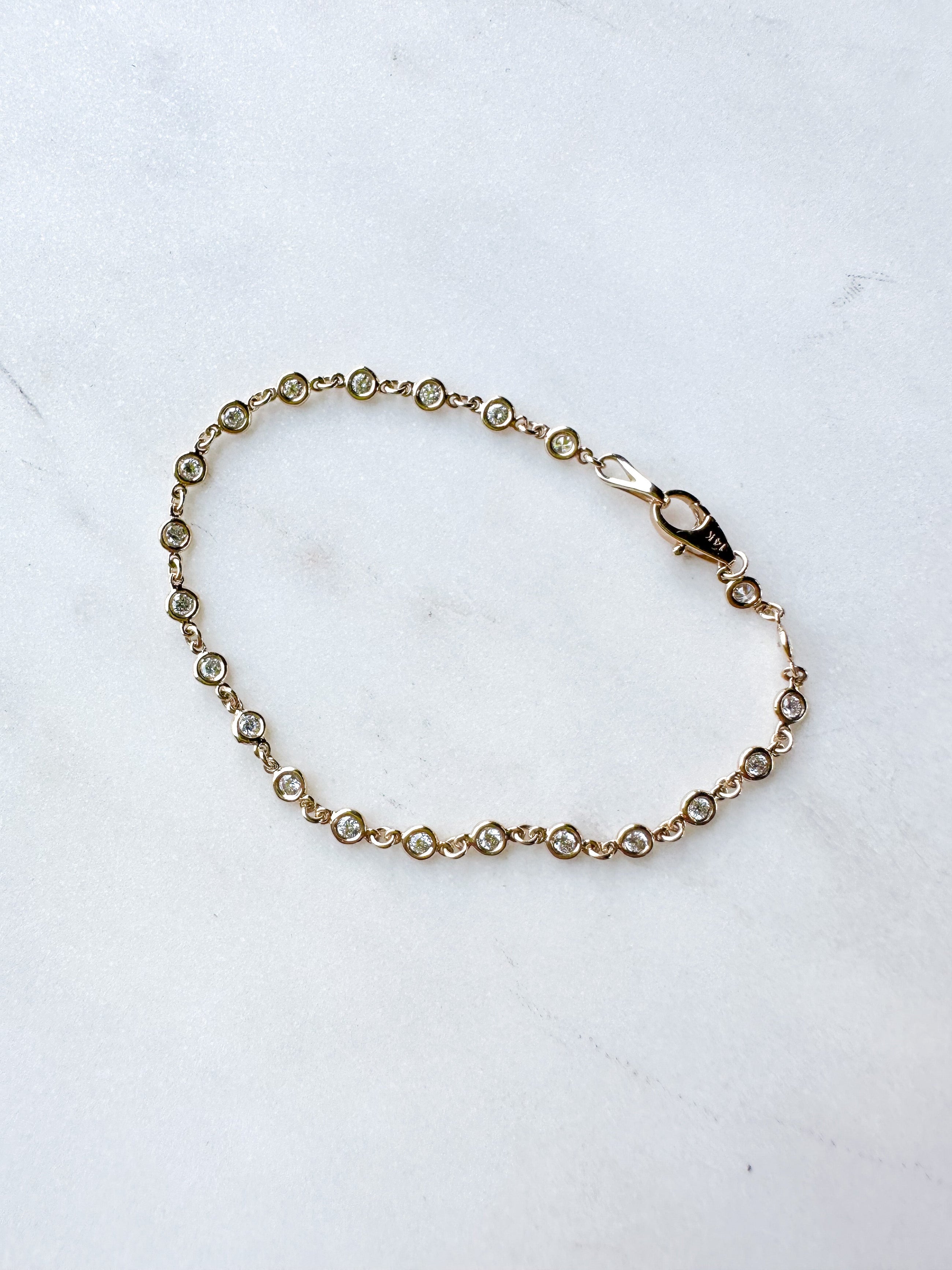 Diamond Bezel Chain Bracelet