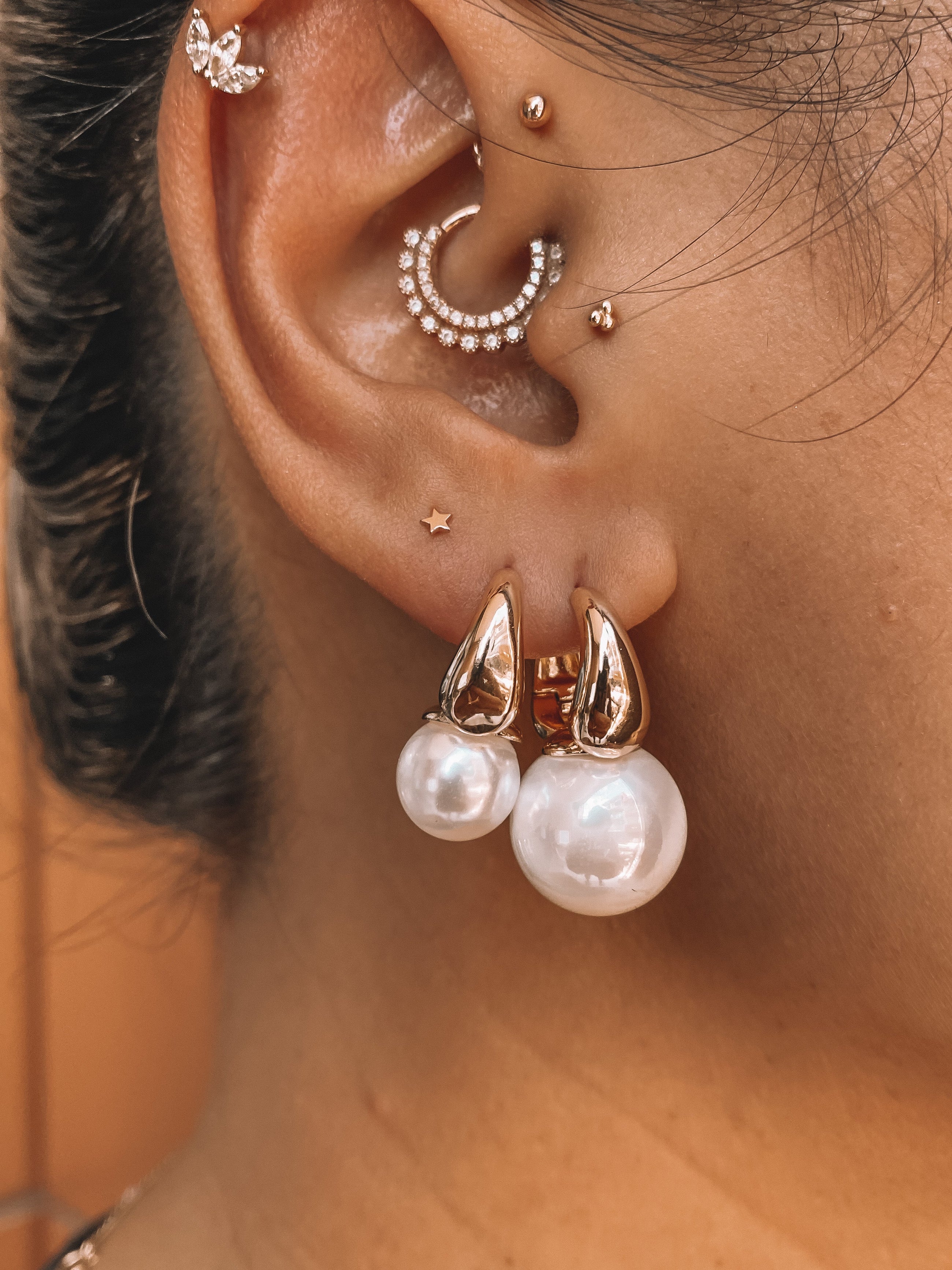 Mother of Pearl Hoops