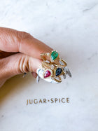 Gemstone Pear Diamond Ring